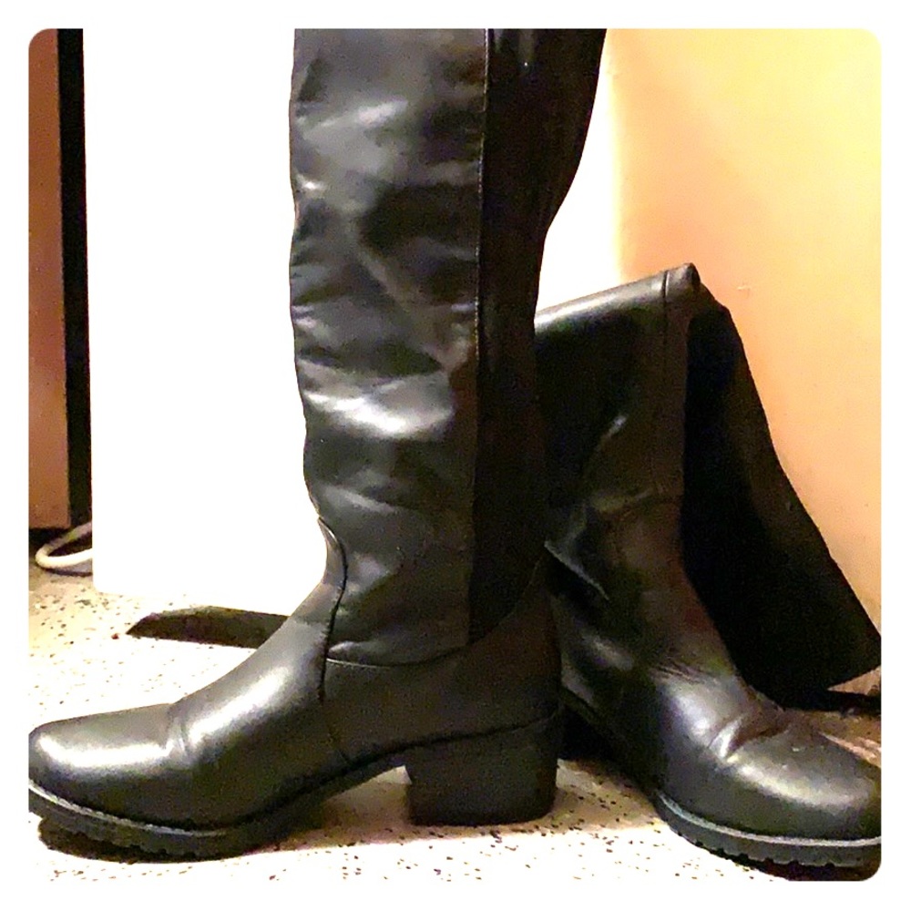 Black knee high boots